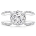 thumbnail image 1 of Majesty Diamonds MD190545-3.25 1.4 CTW Round Diamond Split-shank Halo Engagement Ring in 18K White Gold - Size 3.25, 1 of 1