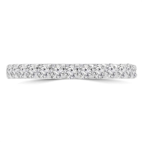 Majesty Diamonds MD190554-5.75 0.4 CTW Round Diamond Semi-Eternity Wedding Band Ring in 14K White Gold - Size 5.75