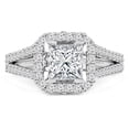 thumbnail image 1 of Majesty Diamonds MD190571-P 2.14 CTW Princess Diamond Split Shank Radiant Halo Engagement Ring in 14K White Gold, 1 of 2
