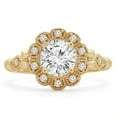 thumbnail image 1 of Majesty Diamonds MD200326-7.5 1.15 CTW Round Diamond Floral Vintage Halo Engagement Ring - 14K Yellow Gold with Accents, Size 7.5, 1 of 1