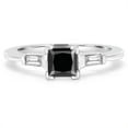 thumbnail image 1 of Majesty Diamonds MD200491-4.5 1.23 CTW Princess Black Diamond V-Prong Three-Stone Engagement Ring - 14K White Gold, Size 4.5, 1 of 1