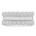 thumbnail image 1 of Majesty Diamonds MD210001-7 2.1 CTW Baguette Diamond Three-Row Cocktail Ring in 18K White Gold - Size 7, 1 of 1