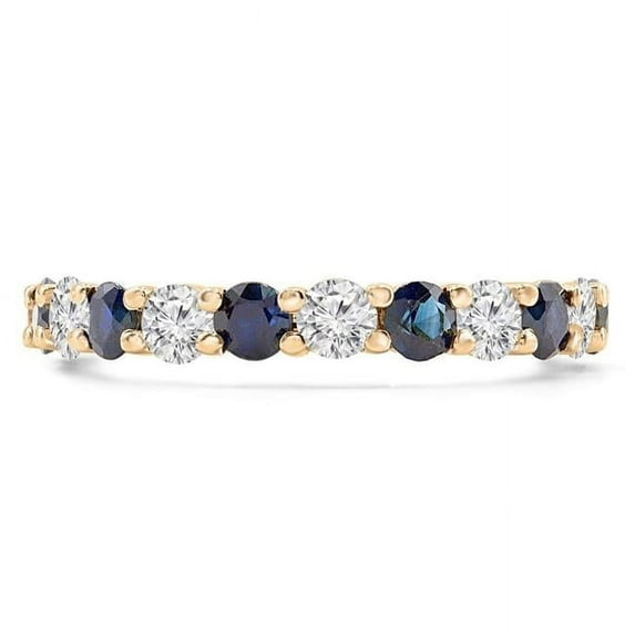Majesty Diamonds MD210004-7 2.5 CTW Round Diamond 0.75 Way Semi-Eternity Wedding Band Ring in 14K Yellow Gold - Size 7