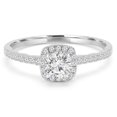 thumbnail image 1 of Majesty Diamonds MD210011-3 0.4 CTW Round Diamond Halo Engagement Ring with Accents in 14K White Gold - Size 3, 1 of 1