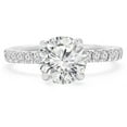 thumbnail image 1 of Majesty Diamonds MD210012-6.5 2.1 CTW Round Diamond Solitaire Engagement Ring with Accents in 14K White Gold - Size 6.5, 1 of 1