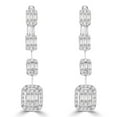 thumbnail image 1 of Majesty Diamonds MD210084 0.88 CTW Baguette Diamond Cushion Halo Drop & Dangle Earrings in 18K White Gold, 1 of 1