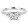thumbnail image 1 of Majesty Diamonds MD210094-7.5 1 CTW Princess Diamond Split-Shank 4-Prong Solitaire Engagement Ring with Accents in 14K White Gold - Size 7.5, 1 of 1