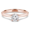 thumbnail image 1 of Majesty Diamonds MD210110-7 0.25 CT Round Diamond Tappered Solitaire Engagement Ring in 14K Rose Gold - Size 7, 1 of 1
