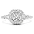thumbnail image 1 of Majesty Diamonds MD210115-5 1.5 CTW Princess Diamond 4-Prong Radiant Halo Engagement Ring in 14K White Gold - Size 5, 1 of 1
