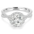 thumbnail image 1 of Majesty Diamonds MD210121-4 1.14 CTW Round Diamond 4-Prong Twisted Shank Halo Engagement Ring in 14K White Gold - Size 4, 1 of 1