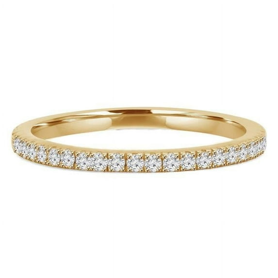 Majesty Diamonds MD210126-5.5 0.25 CTW Round Diamond Semi-Eternity Wedding Band Ring in 14K Yellow Gold - Size 5.5