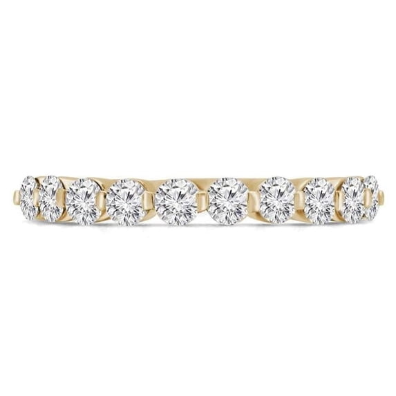 Majesty Diamonds MD210128-4.5 0.66 CTW Round Diamond Semi-Eternity Wedding Band Ring in 14K Yellow Gold - Size 4.5