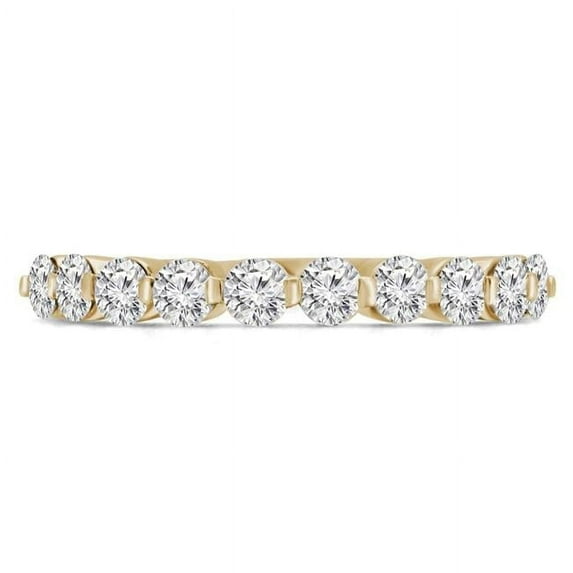 Majesty Diamonds MD210128-7.5 0.66 CTW Round Diamond Semi-Eternity Wedding Band Ring in 14K Yellow Gold - Size 7.5