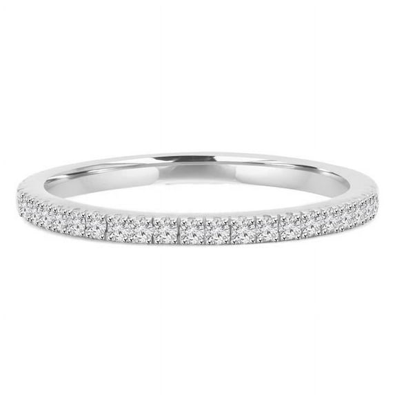 Majesty Diamonds MD210129-7 0.25 CTW Round Diamond Semi-Eternity Wedding Band Ring in 14K White Gold - Size 7