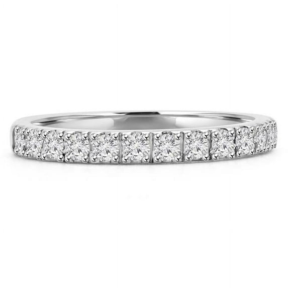 Majesty Diamonds MD210134-6 0.33 CTW Round Diamond Semi-Eternity Wedding Band Ring in 14K White Gold - Size 6