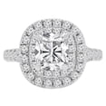 thumbnail image 1 of Majesty Diamonds MD210169-3 1.88 CTW Cushion Diamond Double Cushion Halo Engagement Ring with Accents in 14K White Gold - Size 3, 1 of 1