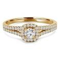 thumbnail image 1 of Majesty Diamonds MD210174-6 0.66 CTW Round Diamond Split Shank Cushion Halo Engagement Ring with Accents in 14K Yellow Gold - Size 6, 1 of 1