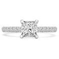 thumbnail image 1 of Majesty Diamonds MD210179-7 0.8 CTW Princess Diamond Solitaire Engagement Ring with Accents in 14K White Gold - Size 7, 1 of 1