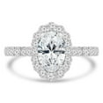 thumbnail image 1 of Majesty Diamonds MD210240-3 1.66 CTW Oval Diamond Oval Halo Engagement Ring with Accents in 14K White Gold - Size 3, 1 of 1