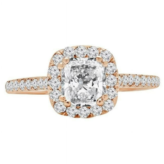 Majesty Diamonds MD210284-P 1.33 CTW Cushion Diamond Cathedral Cushion Halo Engagement Ring with Accents in 14K Rose Gold