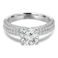 thumbnail image 1 of Majesty Diamonds MD210322-4.5 1.5 CTW Round Diamond Two-Row Solitaire Engagement Ring with Accents in 14K White Gold - Size 4.5, 1 of 1