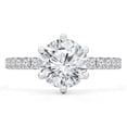 thumbnail image 1 of Majesty Diamonds MD210326-8 2 CTW Round Diamond Hidden Halo Solitaire Engagement Ring with Accents in 14K White Gold - Size 8, 1 of 1