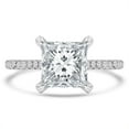 thumbnail image 1 of Majesty Diamonds MD210332-3 2.13 CTW Princess Diamond Solitaire Engagement Ring with Accents in 14K White Gold - Size 3, 1 of 1