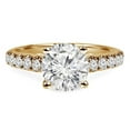 thumbnail image 1 of Majesty Diamonds MD210337-6.5 0.75 CTW Round Diamond Solitaire Engagement Ring with Accents in 14K Yellow Gold - Size 6.5, 1 of 1