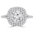 thumbnail image 1 of Majesty Diamonds MD210349-6 1.2 CTW Round Diamond Double Cushion Split Shank Cathedral Halo Engagement Ring with Accents in 14K White Gold - Size 6, 1 of 1