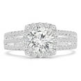 thumbnail image 1 of Majesty Diamonds MD210355-4 1.75 CTW Round Diamond Split-Shank Halo Engagement Ring with Accents in 14K White Gold - Size 4, 1 of 1