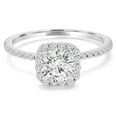 thumbnail image 1 of Majesty Diamonds MD210356-5.5 2 CTW Round Diamond Cushion Halo Engagement Ring with Accents in 14K White Gold - Size 5.5, 1 of 1