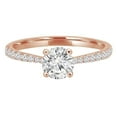 thumbnail image 1 of Majesty Diamonds MD210371-8 0.8 CTW Round Diamond Solitaire Engagement Ring with Accents in 14K Rose Gold - Size 8, 1 of 1