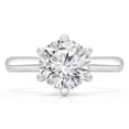 thumbnail image 1 of Majesty Diamonds MD210382-7 0.9 CTW Round Diamond 6-Prong Hidden Halo Solitaire Engagement Ring with Accents in 14K White Gold - Size 7, 1 of 1