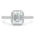 thumbnail image 1 of Majesty Diamonds MD210386-8 1.4 CTW Emerald Diamond 4-Prong Radiant Halo Engagement Ring with Accents in 14K White Gold - Size 8, 1 of 1