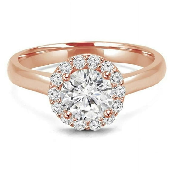 Majesty Diamonds MD210389-8 0.66 CTW Round Diamond Cathedral Open Bridge Halo Engagement Ring in 14K Rose Gold - Size 8