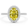 thumbnail image 1 of Majesty Diamonds MD210393-4.5 2.25 CTW Round Yellow Diamond Open Bridge Oval Halo Engagement Ring in 14K White Gold - Size 4.5, 1 of 1