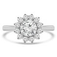 thumbnail image 1 of Majesty Diamonds MD210399-5 1.5 CTW Round Diamond Floral Halo Engagement Ring in 14K White Gold - Size 5, 1 of 1