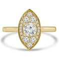 thumbnail image 1 of Majesty Diamonds MD210401-3.5 0.88 CTW Round Diamond Marquise Halo Engagement Ring in 14K Yellow Gold - Size 3.5, 1 of 1