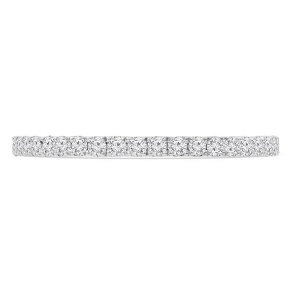 Majesty Diamonds MD210406-7 0.33 CTW Round Diamond 0.75 Way Semi-Eternity Anniversary Wedding Band Ring in 14K White Gold - Size 7