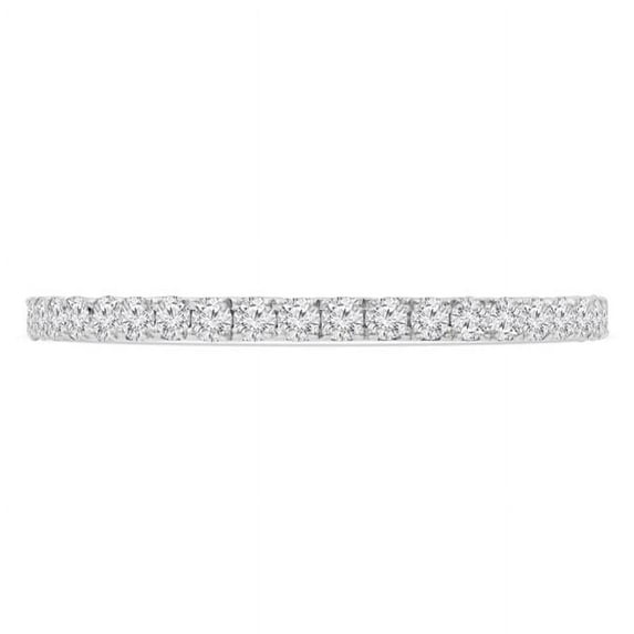 Majesty Diamonds MD210406-P 0.33 CTW Round Diamond 0.75 Way Semi-Eternity Anniversary Wedding Band Ring in 14K White Gold
