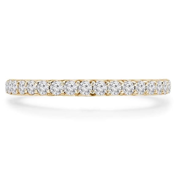 Majesty Diamonds MD230294-6.5 0.5 CTW Round Diamond 0.75 Way Shared-Prong Semi-Eternity Anniversary Wedding Band Ring in 14K Yellow Gold - Size 6.5