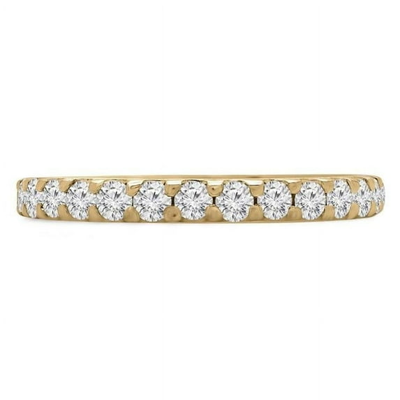 Majesty Diamonds MD230303-5 0.63 CTW Round Diamond 0.75 Way Semi-Eternity Anniversary Wedding Band Ring in 14K Yellow Gold - Size 5