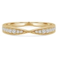 thumbnail image 1 of Majesty Diamonds MD230307-8 0.14 CTW Round Diamond Pinched Semi-Eternity Anniversary Wedding Band Ring in 14K Yellow Gold - Size 8, 1 of 1