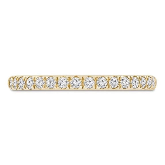 Majesty Diamonds MD230309-3 0.33 CTW Round Diamond 0.75 Way Semi-Eternity Anniversary Wedding Band Ring in 14K Yellow Gold - Size 3