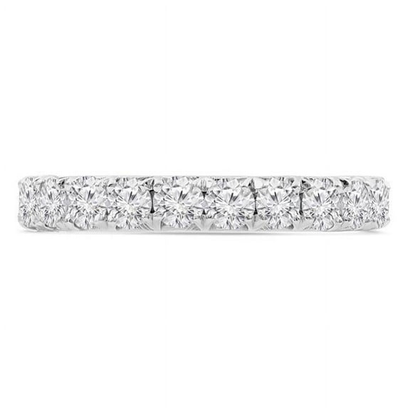 Majesty Diamonds MD230312-5.5 1.13 CTW Round Diamond Semi-Eternity Anniversary Wedding Band Ring in 18K White Gold - Size 5.5
