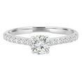 thumbnail image 1 of Majesty Diamonds MD240082-P 0.63 CTW Round Diamond Shared-Prong Trellis Solitaire with Accents Engagement Ring in 14K White Gold - Size 4 to 9, 1 of 1