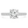 thumbnail image 1 of Majesty Diamonds MD240088-8 1 CTW Round Diamond Shared-Prong Solitaire with Accents Engagement Ring in 14K White Gold - Size 8, 1 of 1