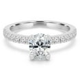 thumbnail image 1 of Majesty Diamonds MD240089-4.5 1 CTW Oval Diamond Hidden Halo Solitaire with Accents Engagement Ring in 14K White Gold - Size 4.5, 1 of 1