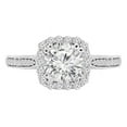 thumbnail image 1 of Majesty Diamonds MD240091-P 0.9 CTW Round Diamond Double Prong Tappered Cushion Halo Engagement Ring in 14K White Gold - Size 4 to 9, 1 of 1