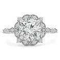 thumbnail image 1 of Majesty Diamonds MD240093-8 0.88 CTW Round Diamond Vintage Floral Halo Engagement Ring in 14K White Gold - Size 8, 1 of 1